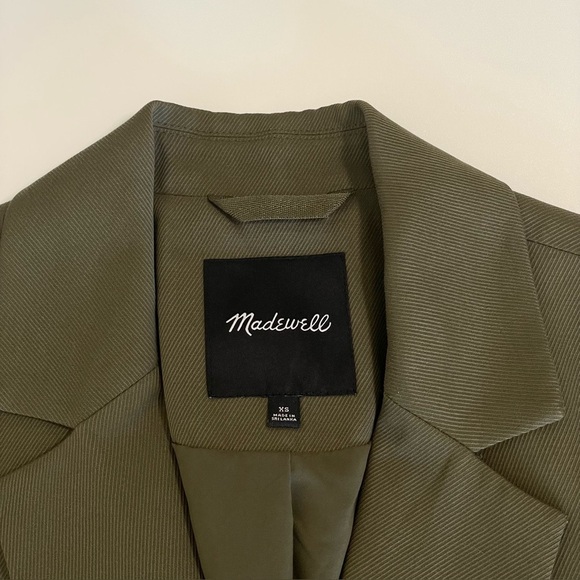 Madewell Drapeweave Caldwell Double Breasted Blazer Jacket Kale Green XS - Picture 15 of 16